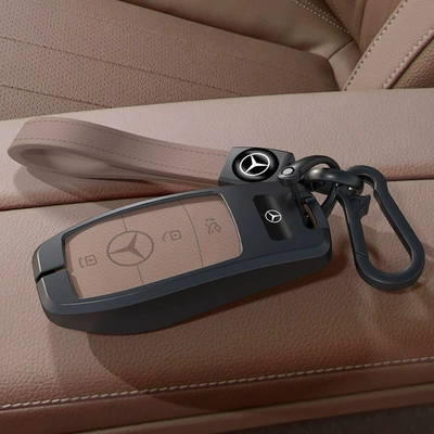 2025 Mercedes-Benz Glc300L Key Car key bag - type-a-gun-color-jia-brown-key-cover-original-color-leather-cord