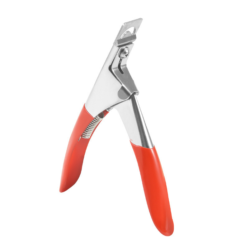Tijeras para uñas de una línea de acero inoxidable en forma de U, cortador para extensiones de fototerapia DIY, con herramienta de formación.