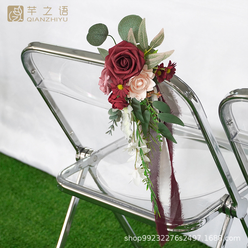 Cinta del camafeo YZ003: Blanco lechoso + rojo vino