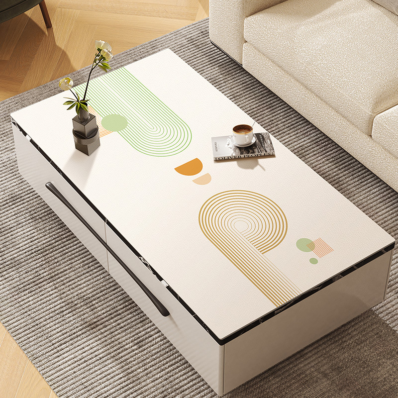 Estera de mesa de cuero lavable impermeable a prueba de aceite anti-escaldadura estera de escritorio mesa de café mantel Luz de lujo de alto grado sala de estar mantel