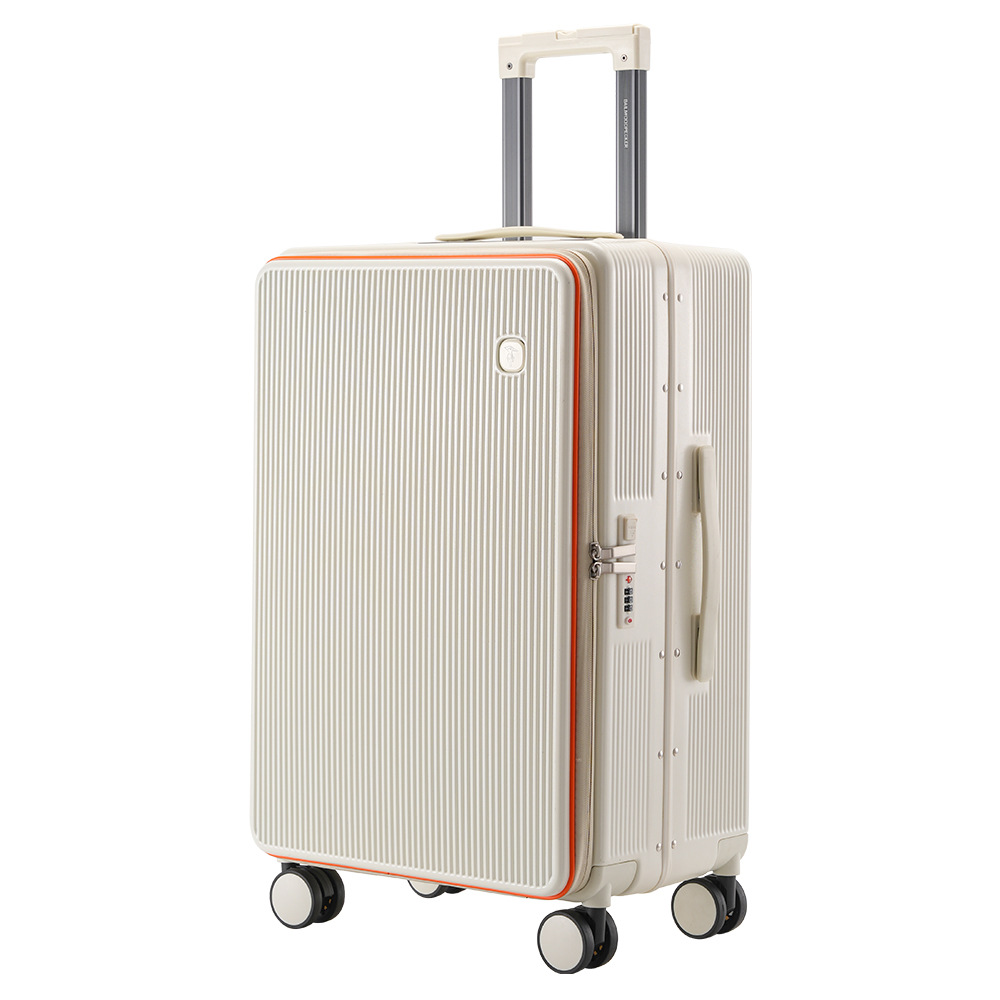 Baja de viaje con tapa abierta delantera, marco de aluminio grueso, caja de tracción, maleta de embarque, maleta con ruedas universales de gran capacidad, maleta