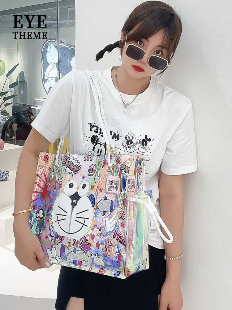 Verano de color especial tendencia de gelatina lindo bolso de hombro para mujeres bolso de almacenamiento práctico TPU cambio de color 2603 #