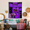 Smoke Cool girl Tapestries Alice Sleepwalk wonderland Cartoon girl fluorescence Vertical version metope background decorate