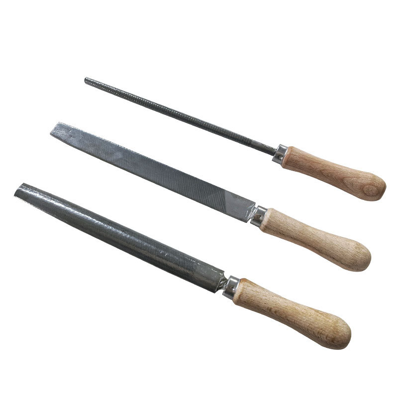 Una variedad de archivos de mango de madera conjunto de un solo tipo de archivos triangulares de arquivos cuadrados archivos de arquivos