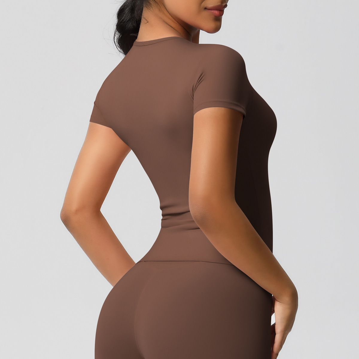 95g Weight Short Sleeve Sleeve Length Nylon, Spandex Fabric Type Regular Top Length T-shirt Tops Type Fitness, Yoga, Running Occasion Round Neck Neckline Solid Color Pattern Sport Style Style S, XL Size Sport Style Solid Color Nylon Spandex Round Neck Active Tops T-shirt 7