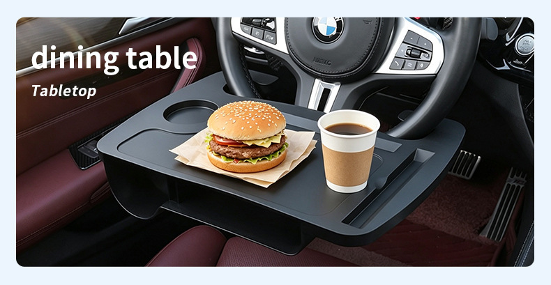 Cross-Border Car-Mounted Small Table Board, Steering Wheel Table Board, Multifunctional Passenger Seat Folding Small Table Board, In-Car Office Storage