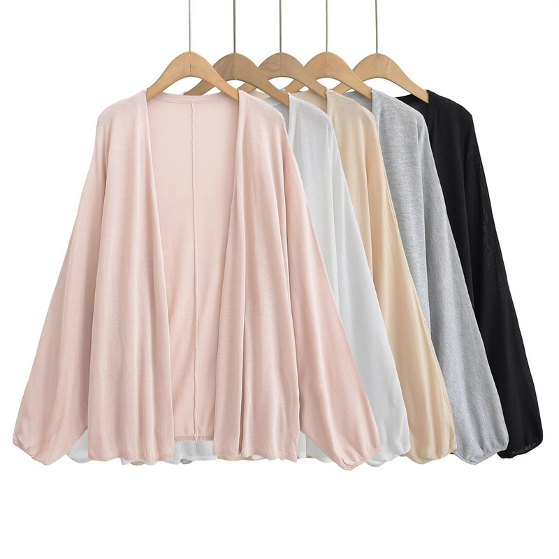Pure Desire Girl Lazy Loose Slimming Ballet Cardigan Shawl Knitted Top New Long Sleeve Lightweight Air-conditioning Shirt