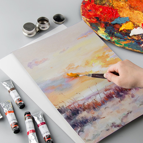 Zhongsheng painting materials gouache watercolor acrylic 4K cloth texture cardboard 2K8K white thickened 10 sheets for art sketching and painting