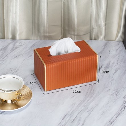 Caja de tejido de cuero del hogar Luz de lujo sala de estar Hotel comercial multi-función caja de tejido impresión caja de almacenamiento de control remoto