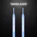 Light blue ow letter reflective shoelaces