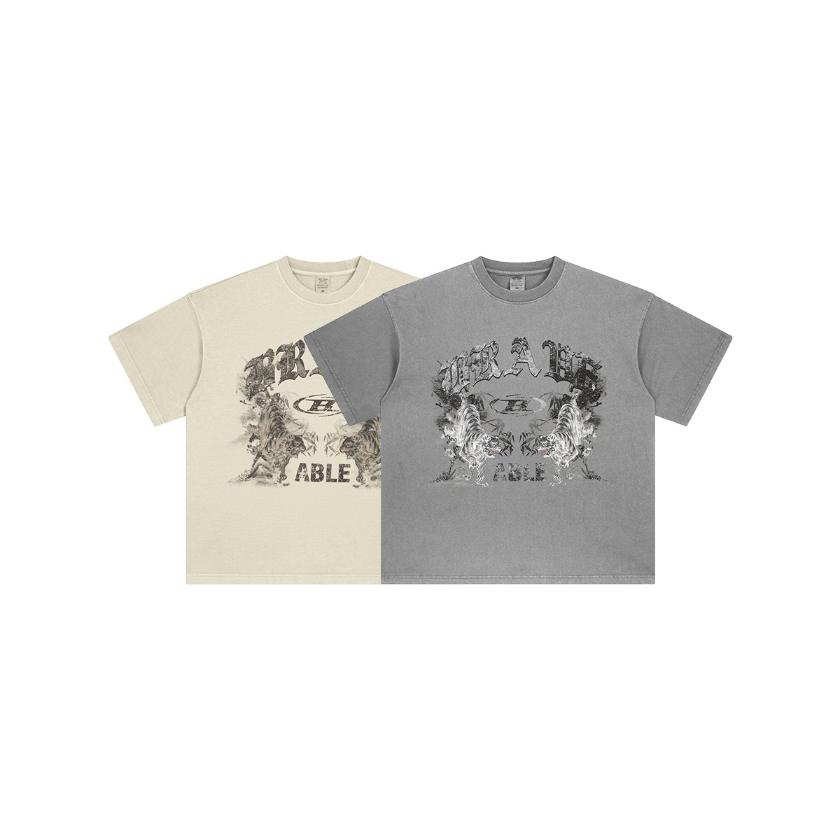 BE ropa de hombre | 2025 verano marca de moda europea y americana retro calle alta impresión verde de manga corta camiseta suelta casual camiseta hombre image 6