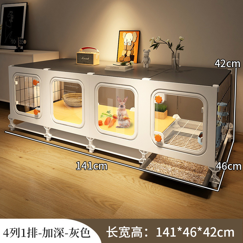 トイレ付きウサギケージ、家庭用屋内特大ウサギ別荘、ペットモルモット専用ケージ、ウサギの巣|undefined