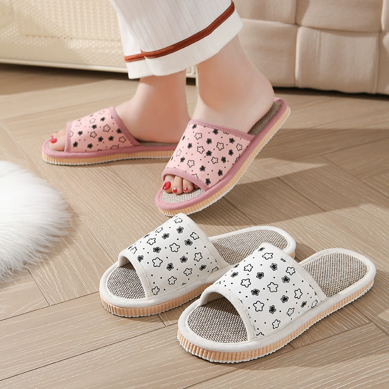 Прямые поставки с фабрики летние беговые тапочки для уличных ларей домашние весенне-осенние льняные тапочки комнатные сандалии оптом