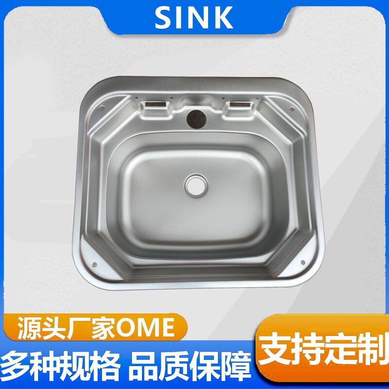 Rv Sink with Cover Kitchen Wash Basin Vegetable Basin Foldableing Flip Single Tank Stainless Steel Square Pool Outdoor