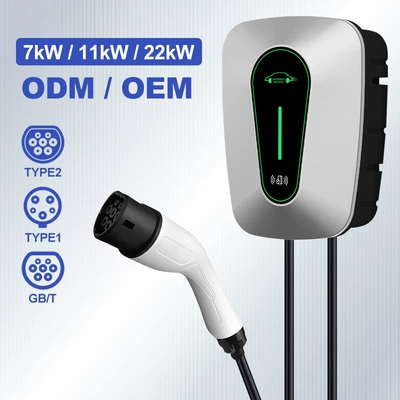 7Kw European and American Standard Charging Station for New Energy Vehicles, Ac Charging Station Type2 Type1, Wall-Mounted, Oem Customization (Elektrikli avtomobil şarj stansiyaları) - european-standard-type2-plug-and-play-5m