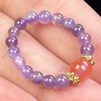 Натуральный аметист с южным красным кольцом DIY дизайн элегантное элегантное кольцо браслет ювелирные изделия готовы к продаже