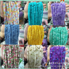 9*10天然玉髓老形珠多彩摩根桶珠碧玺散珠天河石珠子串珠diy饰品