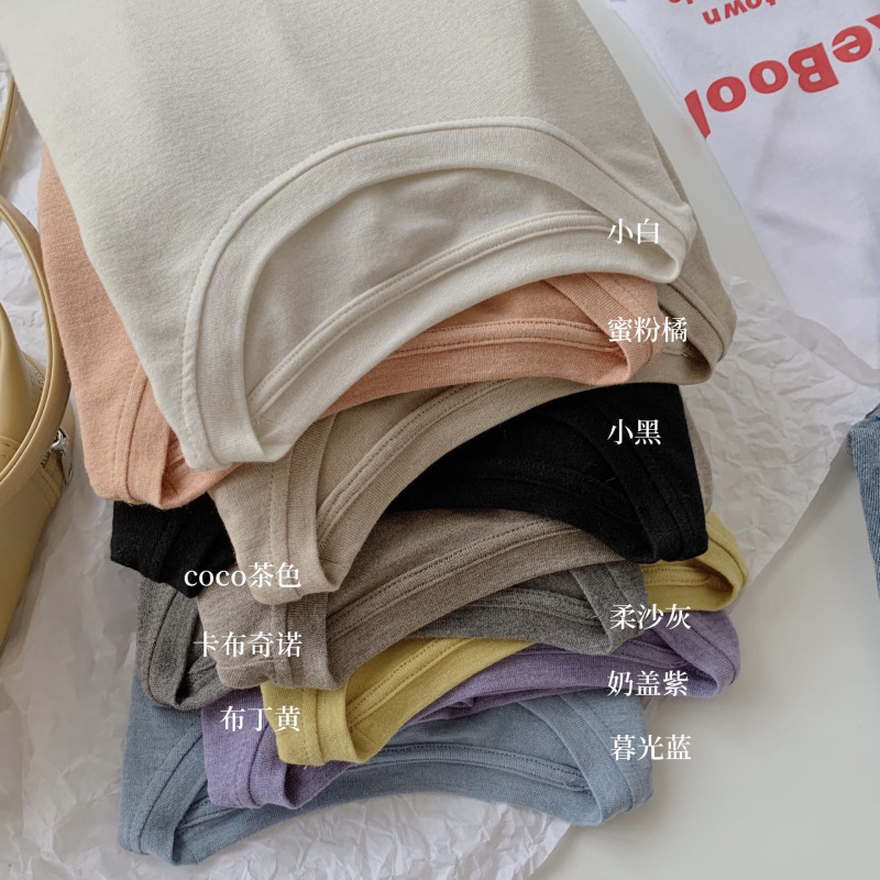 AMOMI new cotton Korean style bottoming shirt long sleeve soft basic round neck gentle T-shirt top AMOMI new cotton Korean style bottoming shirt long sleeve soft basic round neck gentle T-shirt top