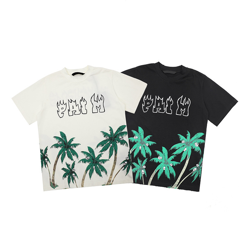 Palm Angel Angels Short-Sleeved Palm Tree Palm Printed Trendy Brand Distressed Men's T-Shirt Top Half-Sleeved