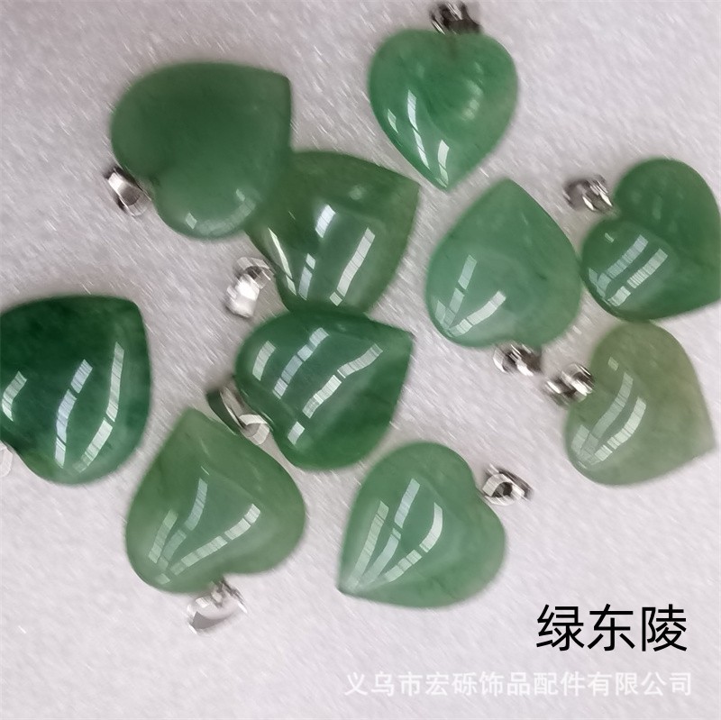 Natural cristal ágata Dongling Jade de doble cara en forma de corazón de amor colgante collar de accesorios de la joyería de la joya de la fábrica al por mayor