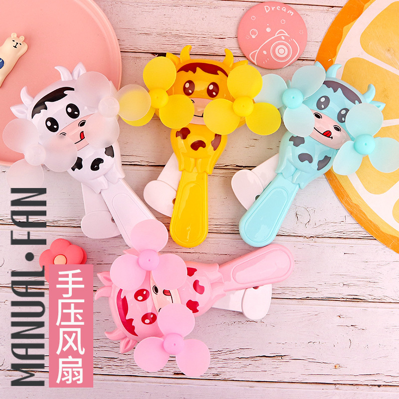Cute Cartoon Outdoor Portable Fan with Double Blades That Won'T Hurt Your Hands, Suitable for Children
