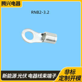 RNB2-3.2紫铜镀锡端子O型冷压汽车接线端子 圆形冷压铜鼻子