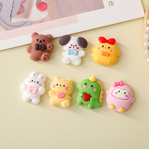 Cute cartoon bunny resin accessories cream glue phone case water cup diy material package resin patch wholesale