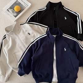 男童棒球服洋气2025秋季装宝宝潮牌夹克女韩版潮儿童纯色开衫外套