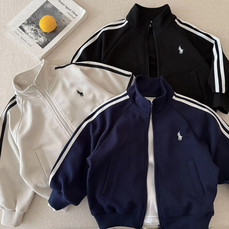 Boys' Baseball Jacket Trendy 2025 Autumn Outfit Baby Fashion Brand Jacket Girls' Korean Style Trendy Children's Solid Color Cardigan Coat