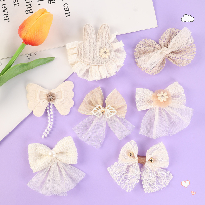 Japanese and Korean hollow bear head mesh bow DIY children's clothing bow semi-finished shoes and hats accessories Japanese and Korean hollow bear head mesh bow DIY children's clothing bow semi-finished shoes and hats accessories