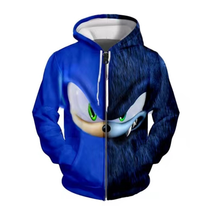 Spring and Autumn popular Sonic cartoon pattern cosplay adult children loose hoodie sweater wholesale Spring and Autumn popular Sonic cartoon pattern cosplay adult children loose hoodie sweater wholesale