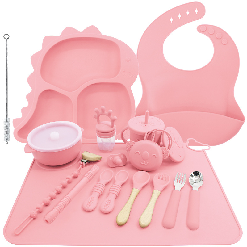 Vajilla de silicona para niños transfronteriza ins Juego de platos de comida para bebés de grado alimenticio de alto valor