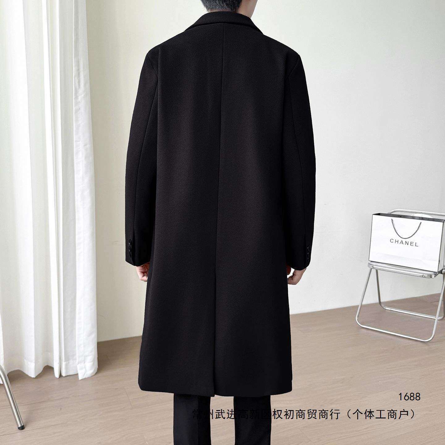 毛呢大衣男中长款多巴胺长款外套风衣男韩系时尚轻奢上衣