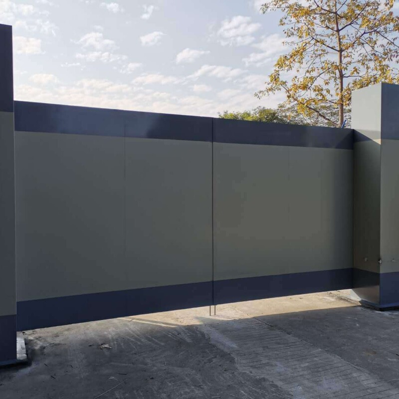 Guangzhou factory wholesale construction site temporary fence door construction site color steel door simple iron door