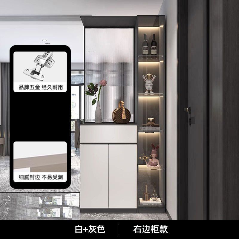 入户玄关柜鞋柜一体靠墙正对门客厅酒柜玻璃门屏风隔断实木玄关柜|undefined