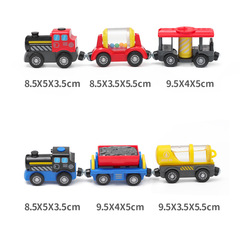 Children's wooden track toy car electric traction train compatible with Thomas' car track