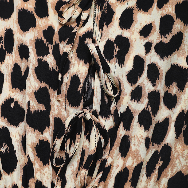 Summer Jumpsuit Tied High Waist Leopard Print Jumpsuit