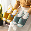 Slippers, non-slip footwear indoor, cloth for beloved, slide, cotton and linen