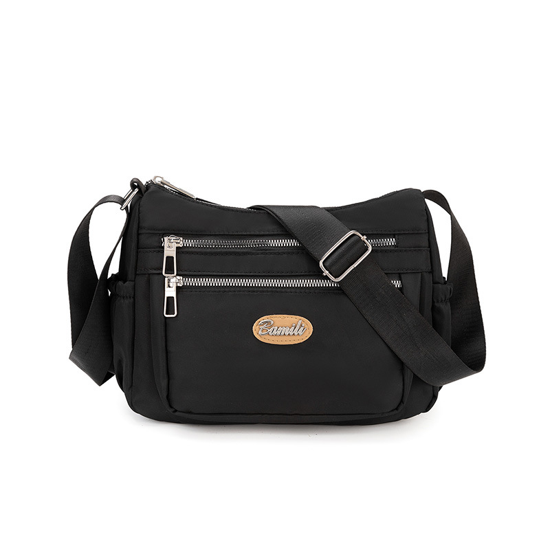 Bolso explosivo, tela de nailon para mujer, bolso de mensajero casual de gran capacidad, bolso de hombro ligero simple para madre de mediana edad para mujer