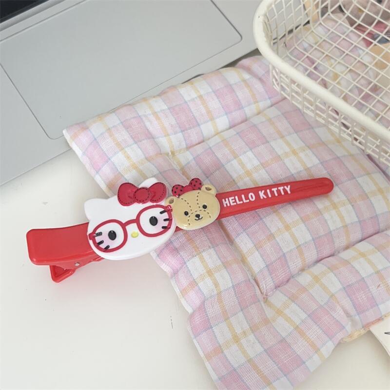 眼镜kt小熊大号洗脸夹可爱卡通刘海侧边夹甜美少女鸭嘴一字夹发饰|undefined