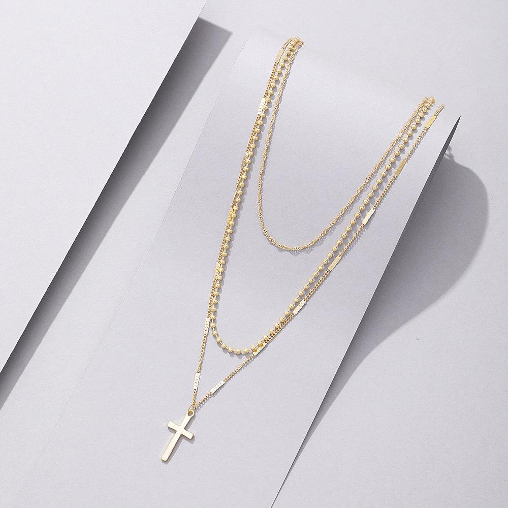 Fashion Cross Alloy Multilayer Necklace Wholesale Jewelry Nihaojewelry display picture 5