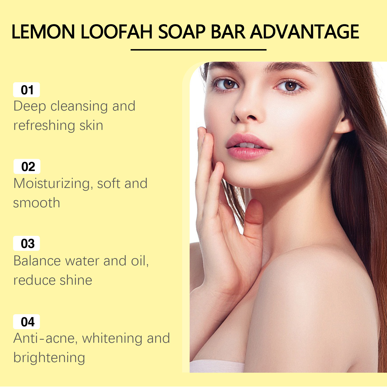 Loofah Lemon Essential Oil Soap, Gently Cleansing Body Skin Refreshing Care Soap_voghion.com