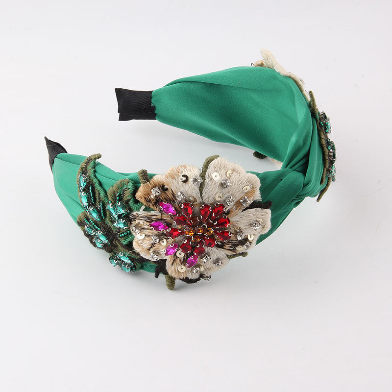 Women'S Gender Inlay Design Casual, Vacation Style Casual Vacation Flower Cloth Inlay Rhinestones Hair Band