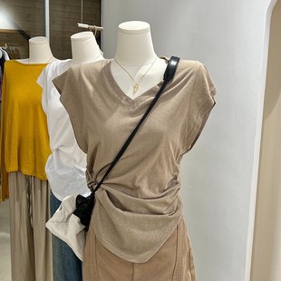 Korean Style Maternity T-Shirt Pure Cotton Summer Short-Sleeved Top Fashionable Slimming Look Loose Non-Pregnant T-Shirt Bottoming Shirt Cotton