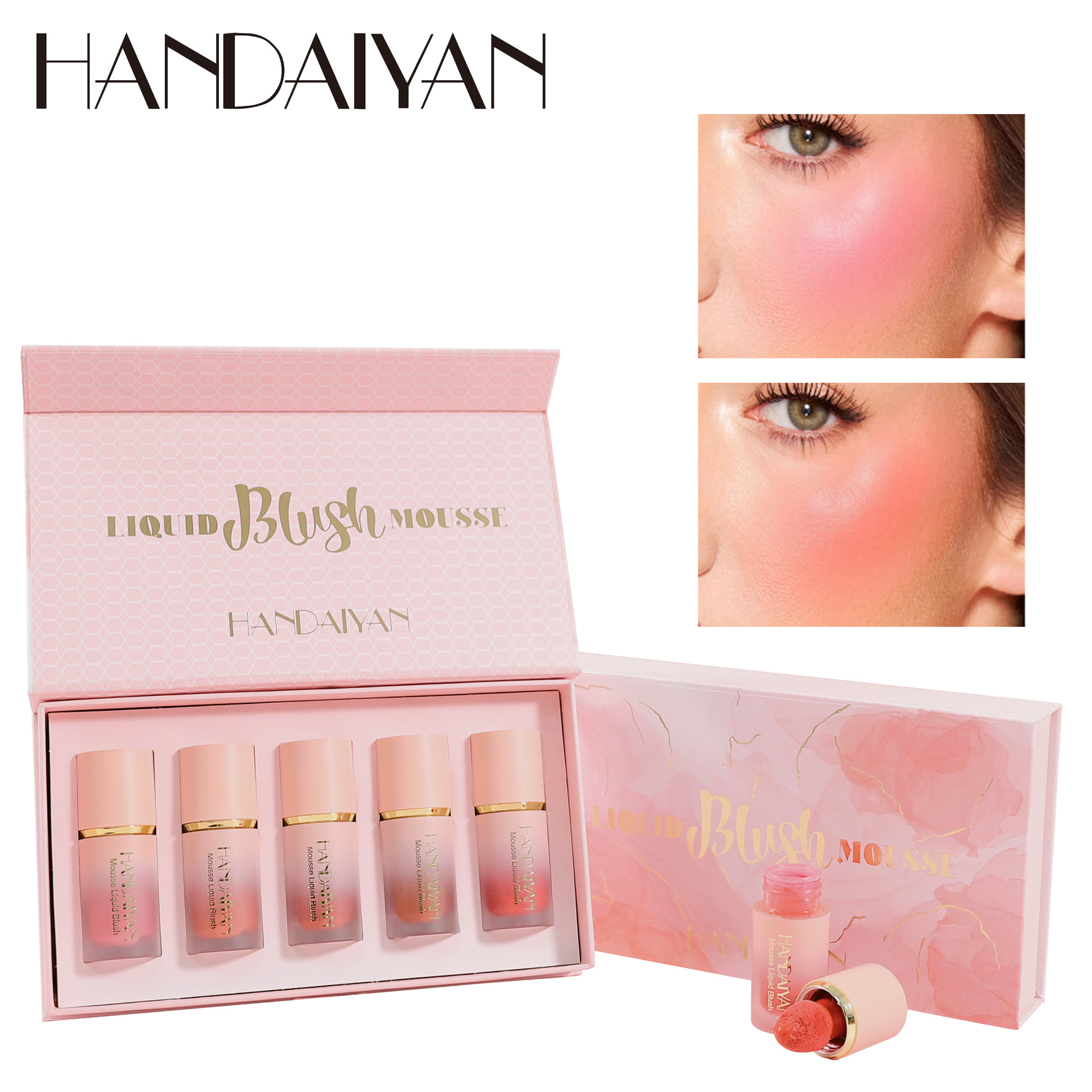Makeup Liquid Blush Set5 Pieces Handaiyan Pearlescent Matte Blush Liquid Repair Easy To Color