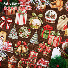 RetroStory冬叙集系列圣诞装饰贴纸包创意节日蝴蝶结打底手账贴纸