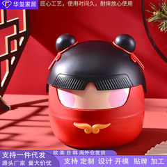 デスクトップゴミ箱中国風どこが同じタイプの収納桶魔童かわいいカバーオフィス紙かご雑物収納ケース