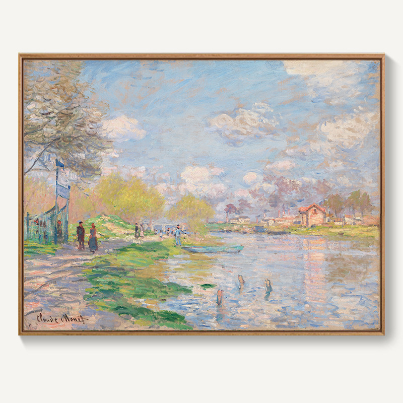 モネ日の出イメージ装飾画北欧客間レストラン掛け画抽象風景油絵寝室壁壁画麦畑|undefined
