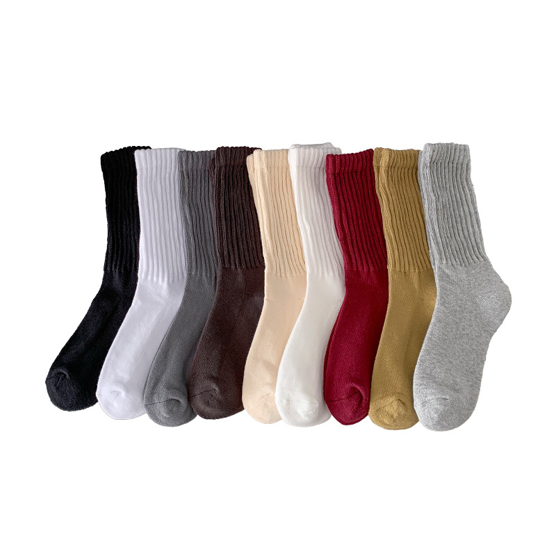 Calcetines de otoño y invierno para mujeres, anillo grueso, pila de calcetines, tubo medio,jk, escuela japonesa, viento, anchor rojo, calentamiento.