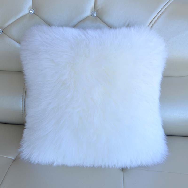 廠家直供羊毛抱枕套沙發靠枕床頭飄窗靠墊皮毛壹體現代簡約長毛絨